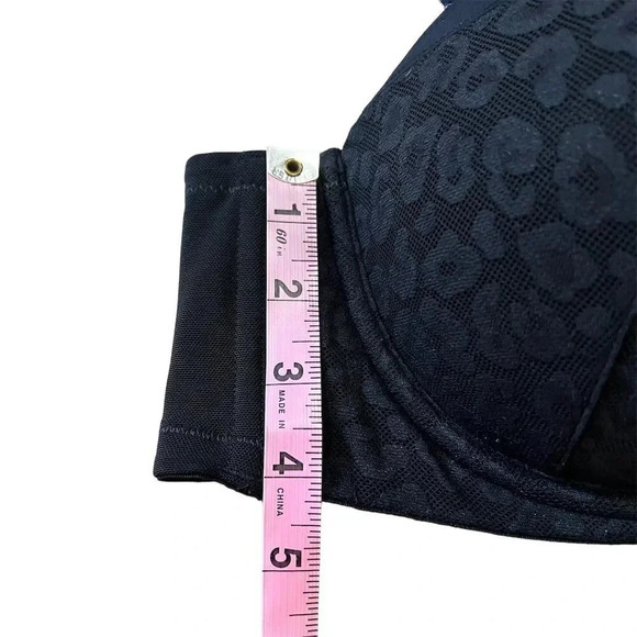 Torrid Curve Strapless Push-Up Bra 40C Black Leopard Print Lace - Picture 13 of 14